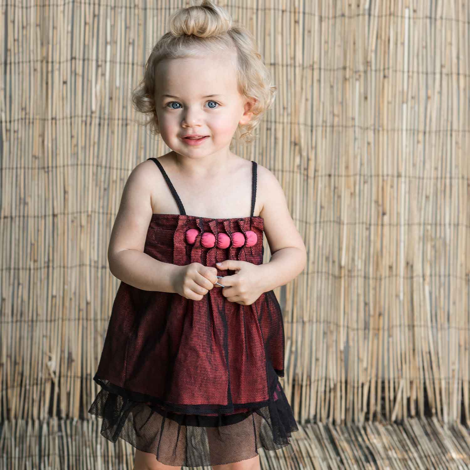 Infantium Victoria Camisole Top Rot 68 Baumwolle Tüll
