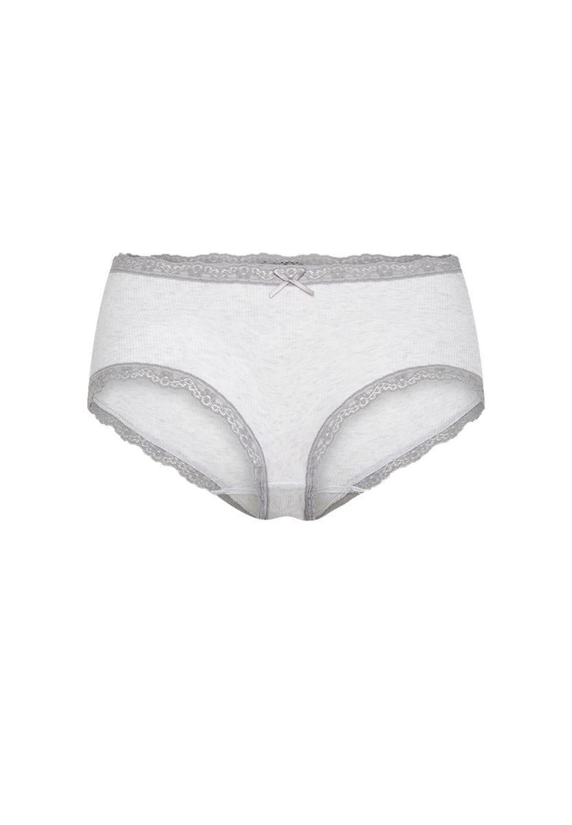 marlowe nature Pants Hose ecru-melange Bio-Baumwolle Rippen