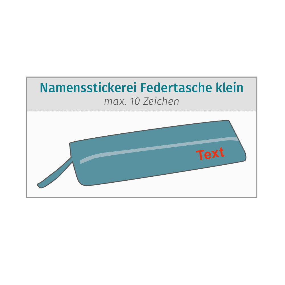 Pantolinos Federtasche Namensstickerei Motiv Stick