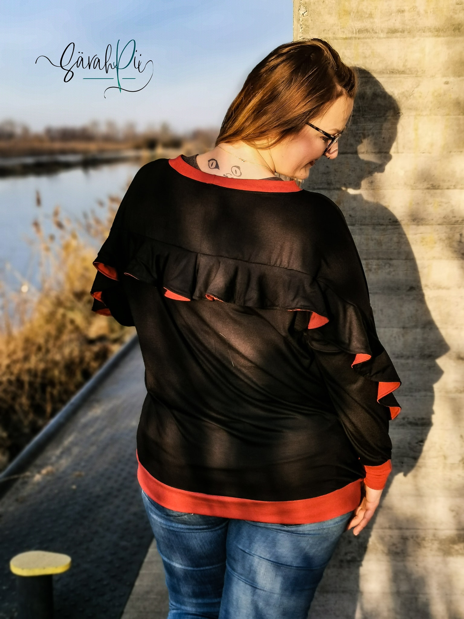 Schnittrebell Octavia Pullover Papierschnitt Gr.34-52 Rüsche
