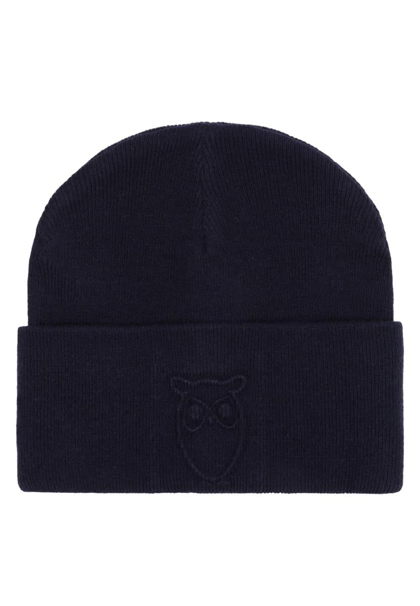 marlowe nature Lambswool Logo Embossed Beanie Mütze black jet Wolle