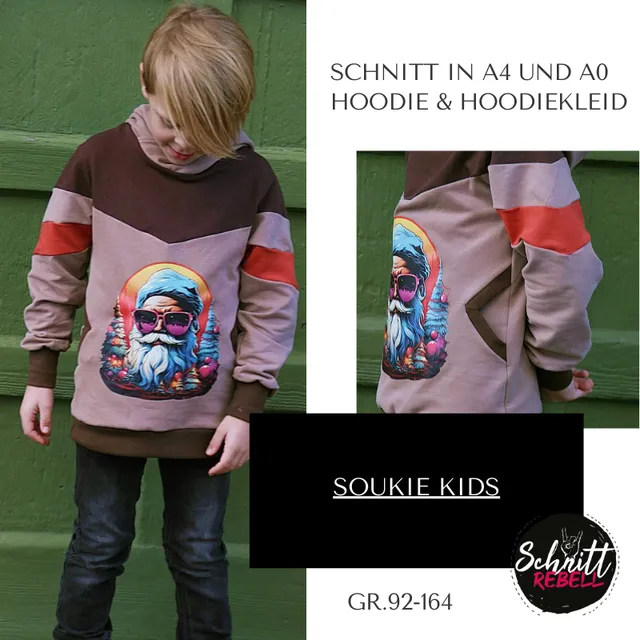 Schnittrebell Soukie Kids Hoodie Schnittmuster Gr.92-164