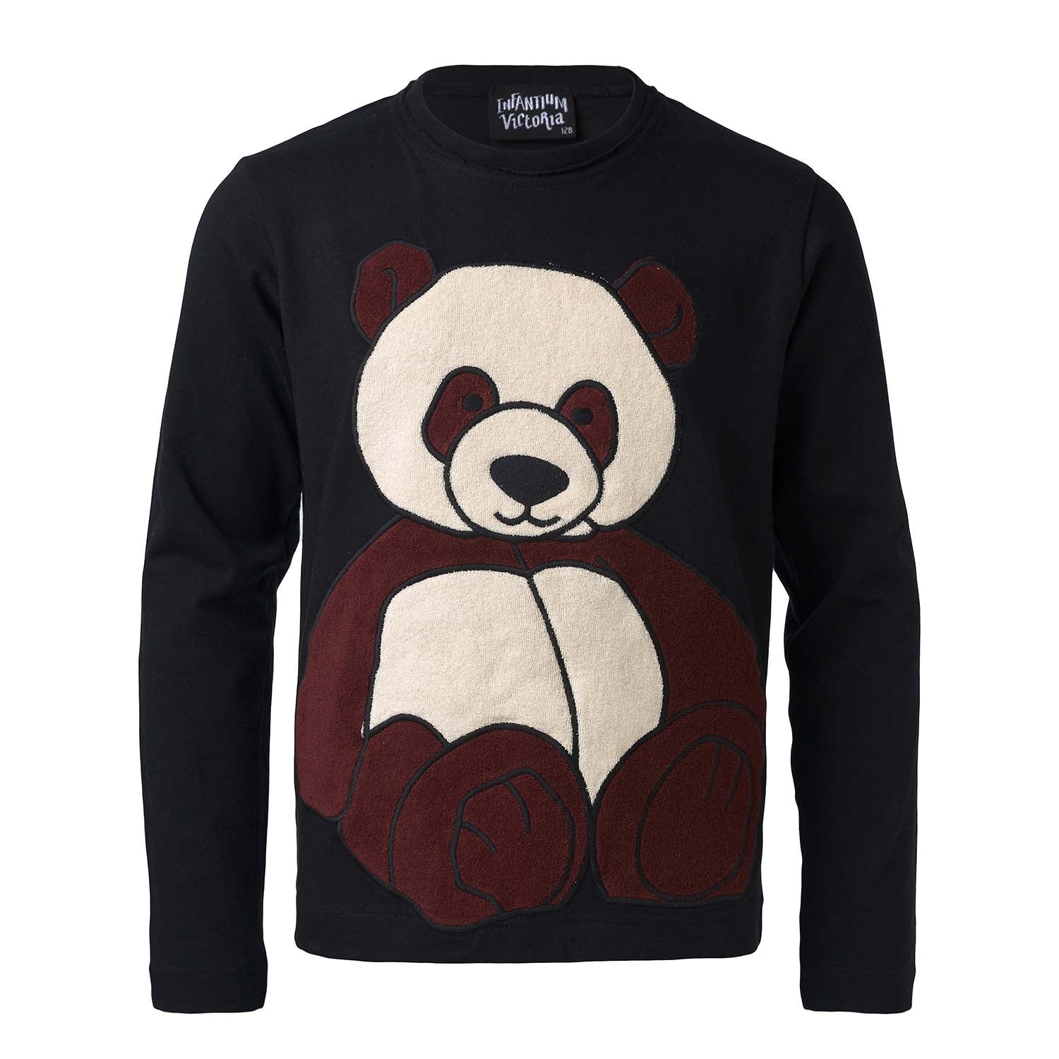 Infantium Victoria Panda Langarmshirt Kindershirt Schwarz Bio