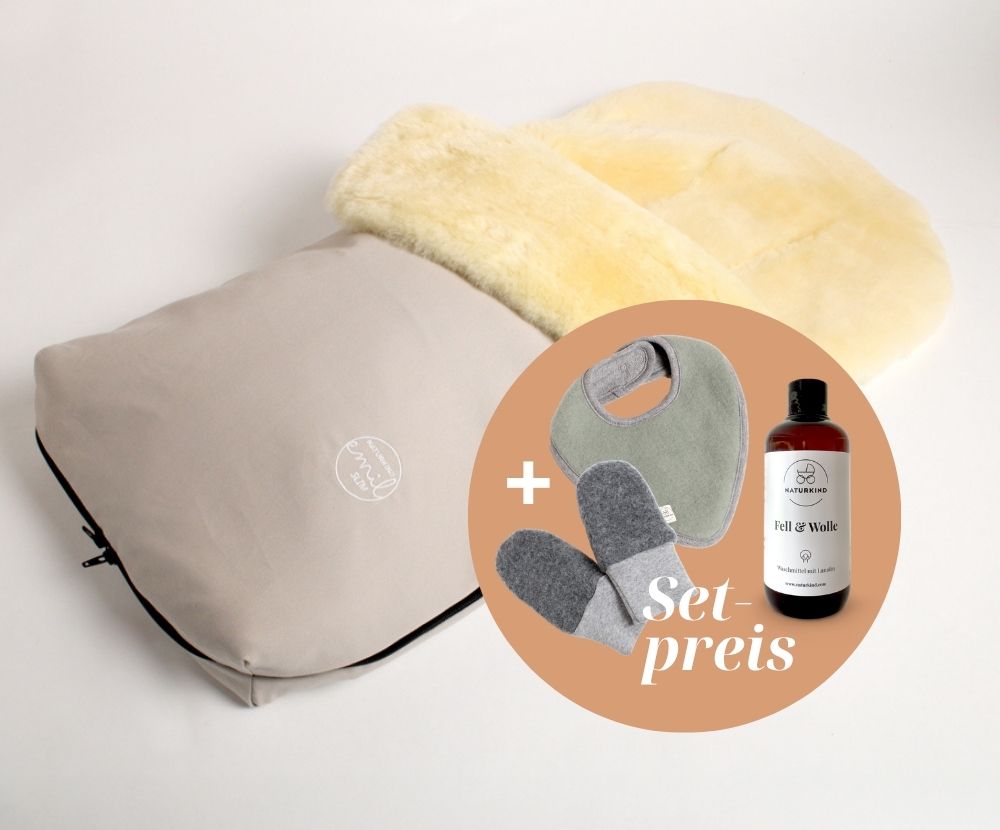 Naturkind Emil Slim Winter Set Lammfell Fußsack