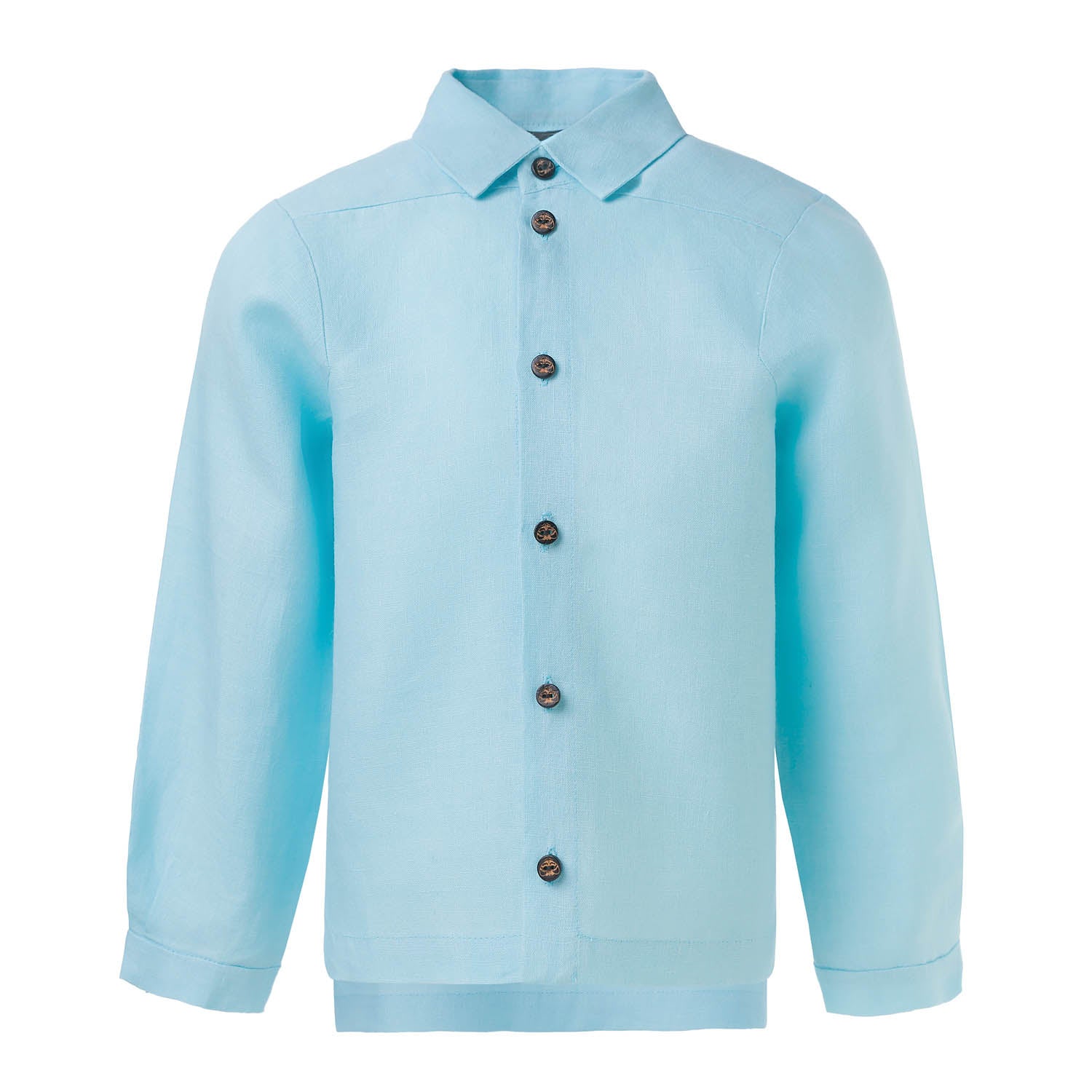Infantium Victoria Blue Linen Kinderhemd blau Leinen