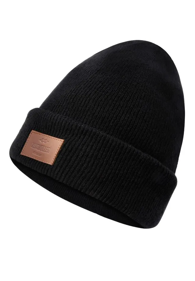 marlowe nature Rib Beanie Mütze black Merino