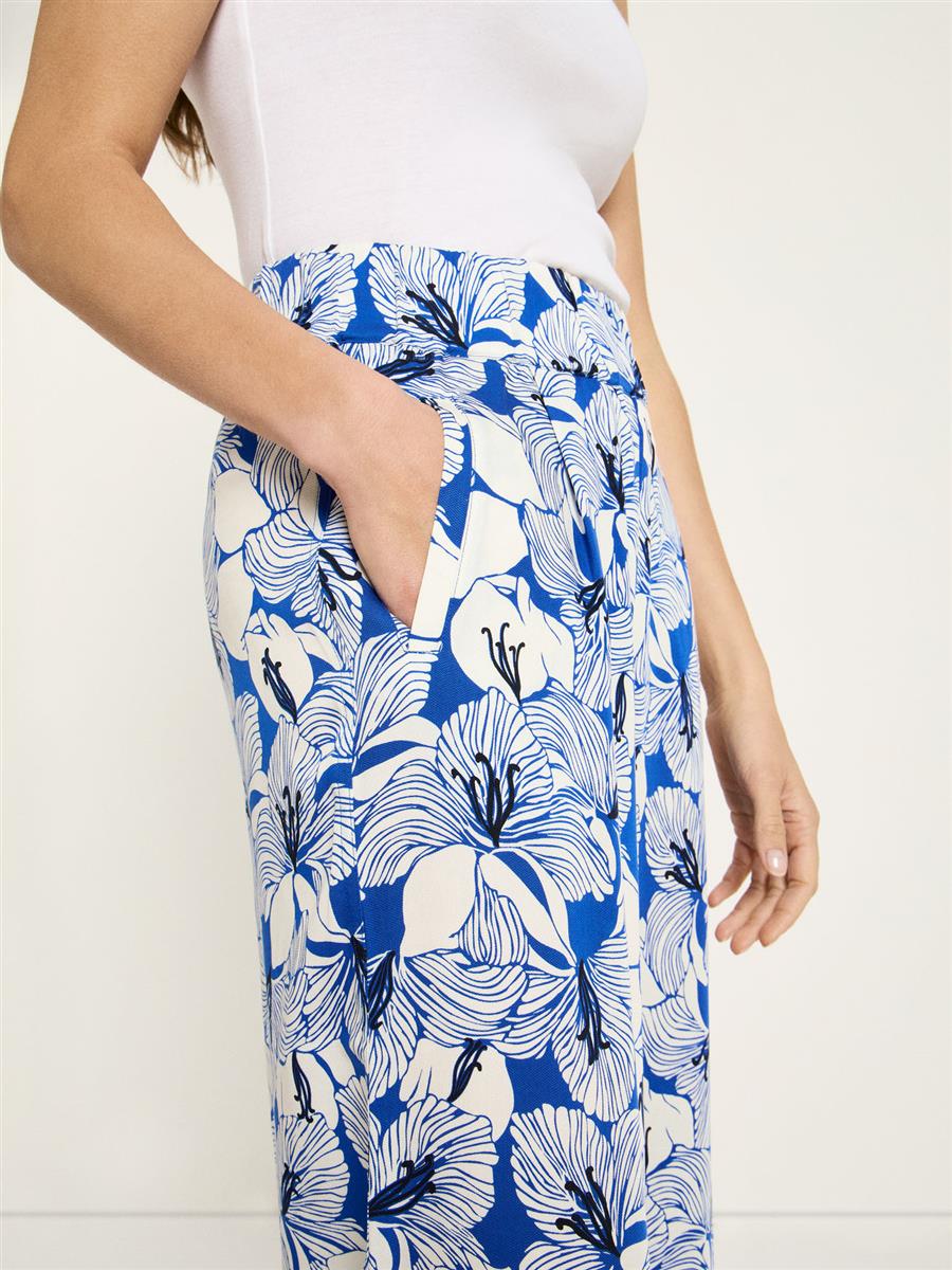 marlowe nature Hose Weites Bein Print Hose bloom lapis Lyocell