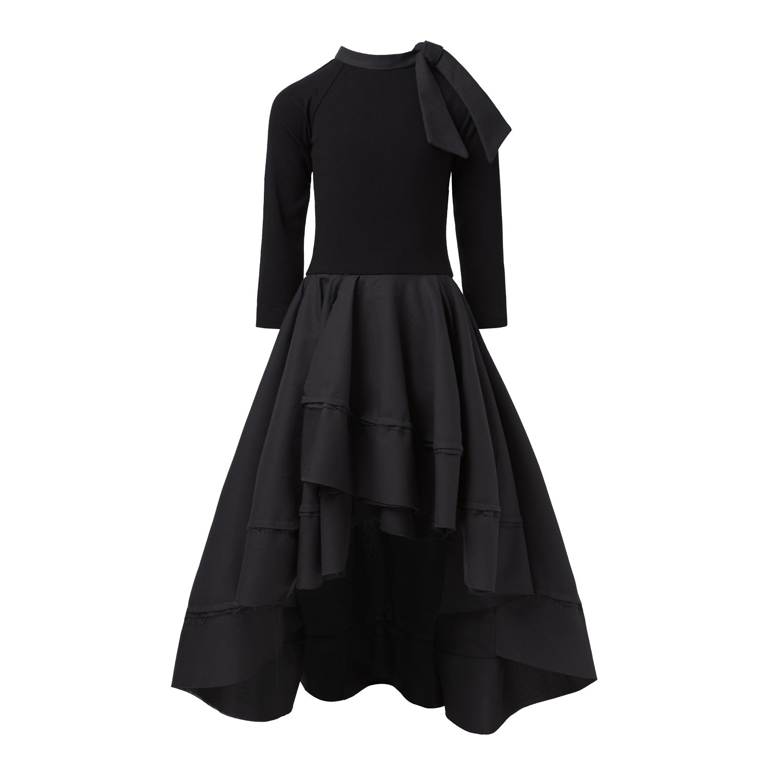 Infantium Victoria Black Dress with Trail Kleid schwarz Baumwolle