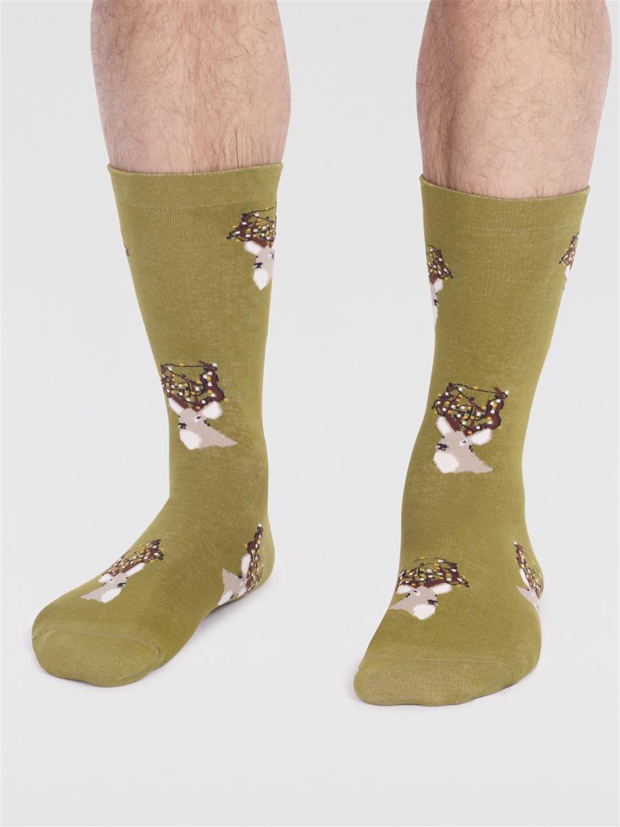 marlowe nature Celyn Christmas Stag Socks bright red 41-46