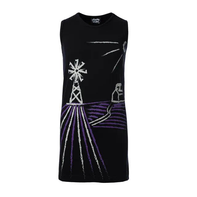 Infantium Victoria T-Shirt Kleid schwarz Windmühle Baumwolle