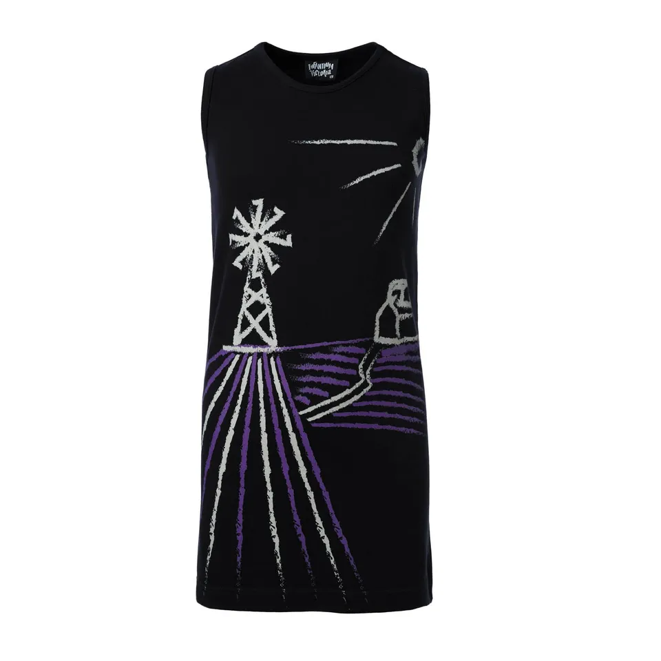 Infantium Victoria T-Shirt Kleid schwarz Windmühle Baumwolle