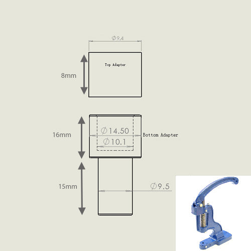 Kam Tools TLF-KX Adapter Set für Tischpresse 3/8 Zoll