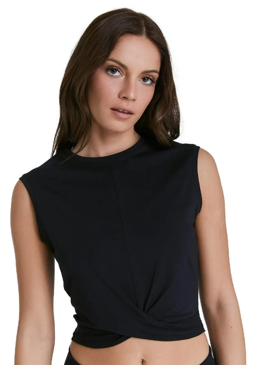 Leela Damen Twist Tanktop türkis Bio-Baumwolle