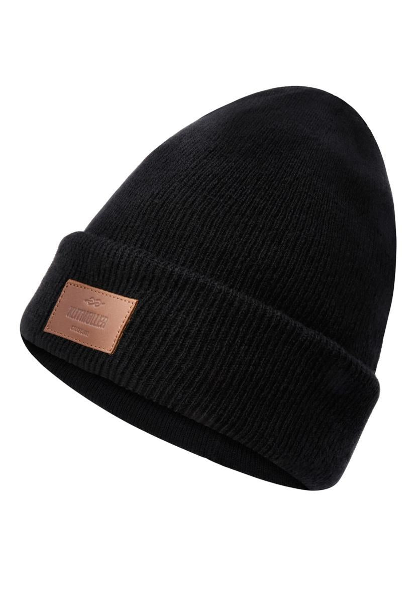 marlowe nature Rib Beanie Mütze black Merino