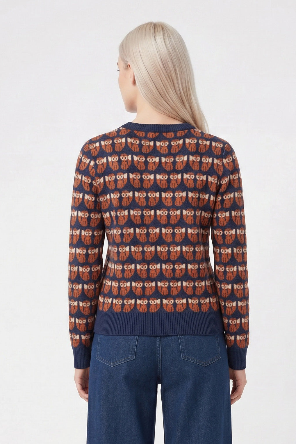 marlowe nature All Over Repeat Sweater Fox Pullover naval academy