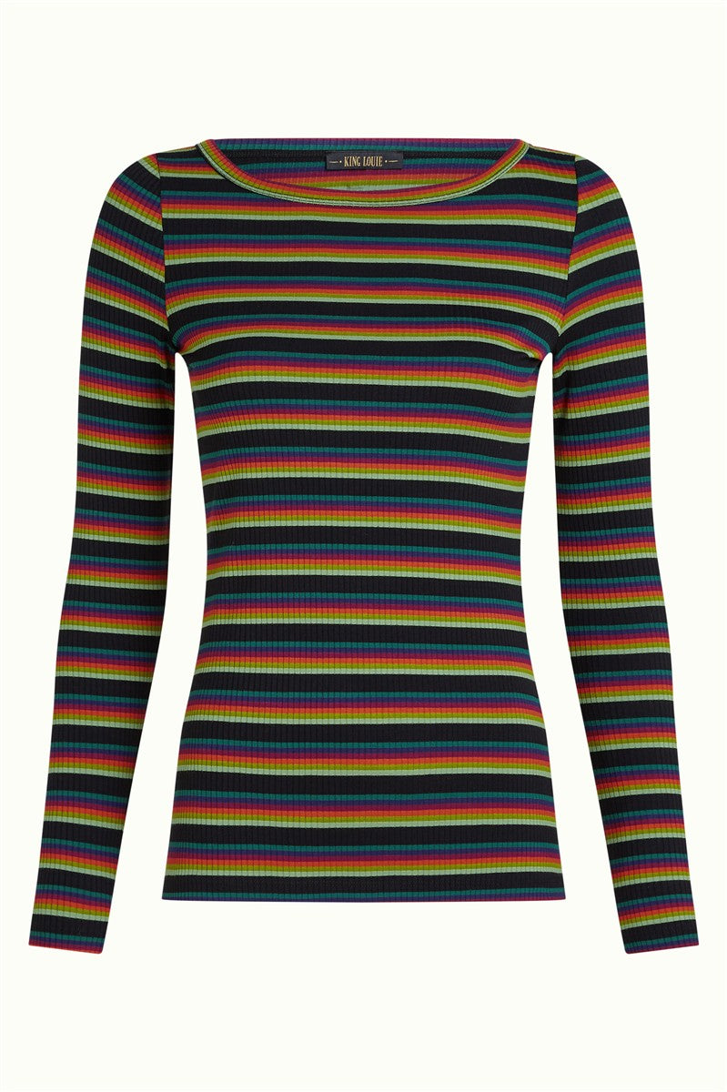 marlowe nature Lili Top Lottie Stripe botanical green S Viskose