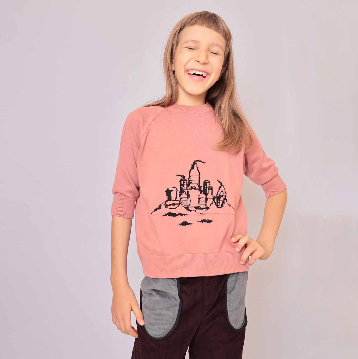 Infantium Victoria Sandcastle Stricktop Pink Bio-Baumwolle
