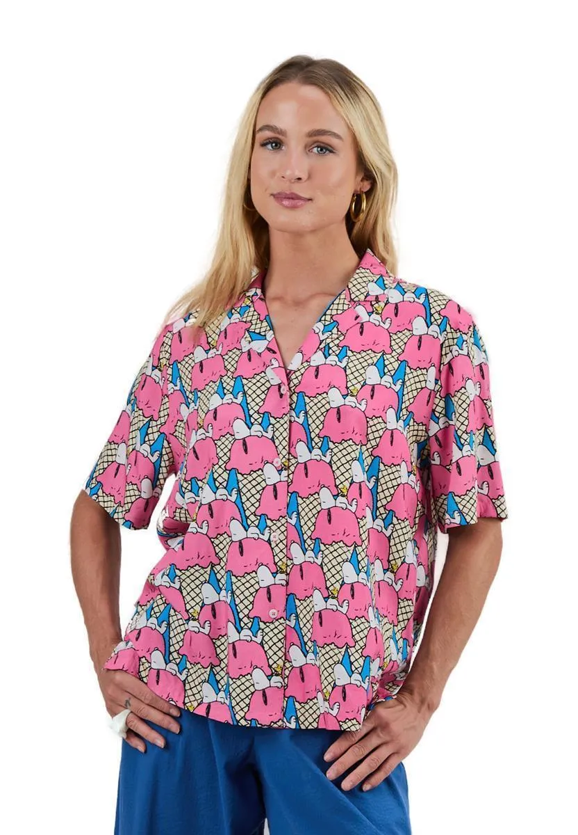 marlowe nature Peanuts Gelato Aloha Blouse Bluse pink Viskose