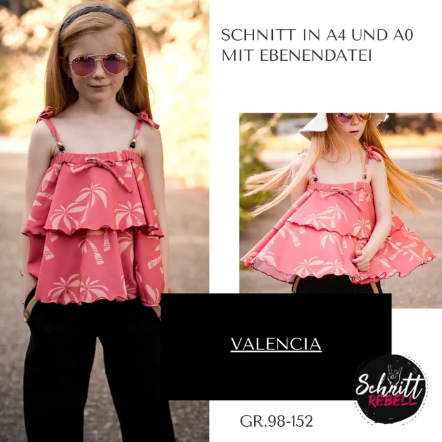 Schnittrebell Valencia Ebook Volanttop 3 in 1 Gr. 98-152