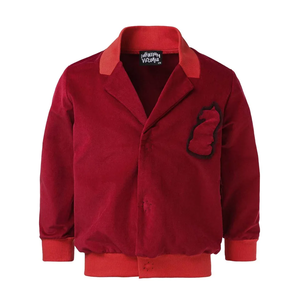 Infantium Victoria Red Velvet Blazer Sakko Rot Baumwolle