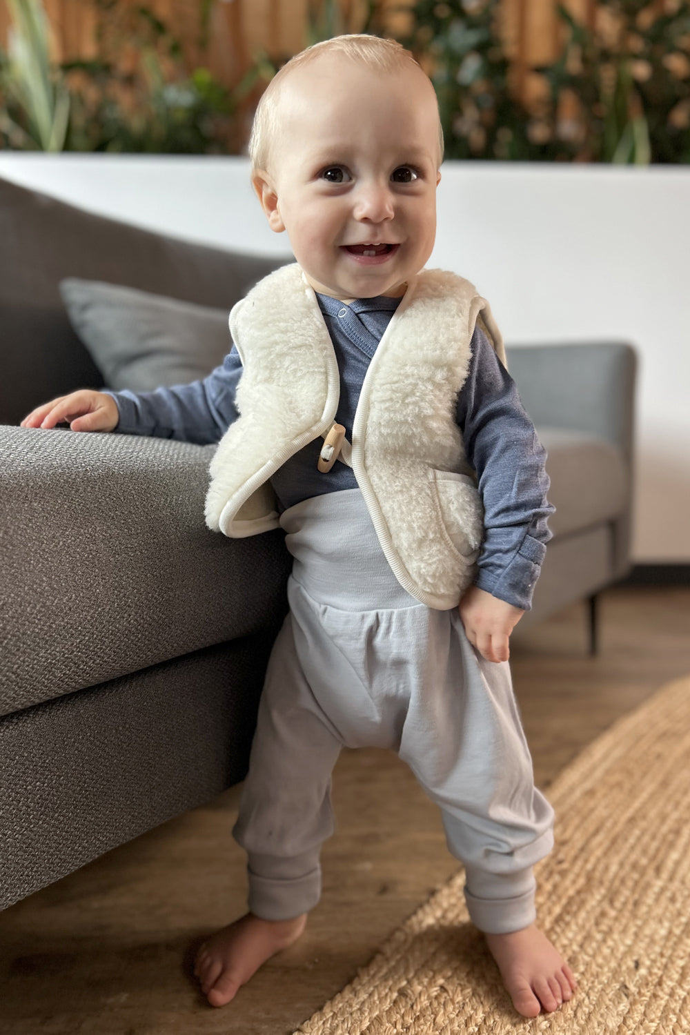 Naturkind Merino-Wollweste Off-White Babyweste 62/68 Wolle