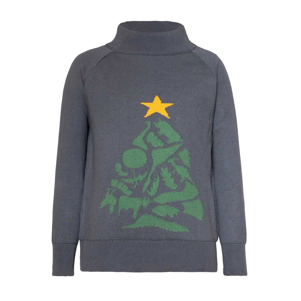 Infantium Victoria Christmas Pullover Jungen grau Bio-Baumwolle