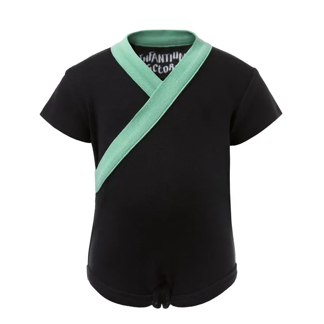 Infantium Victoria Kimono Body Babybody Schwarz Baumwolle