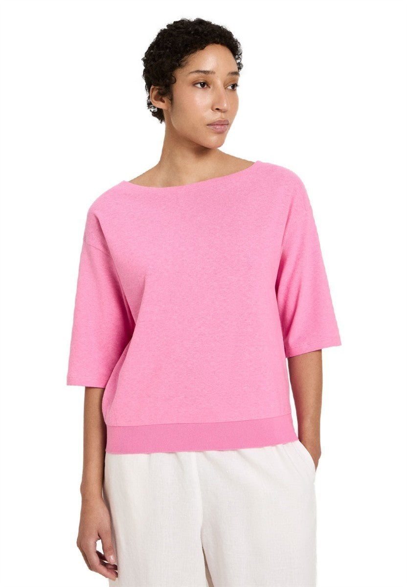 Lanius Shirt Hanfshirt bright orchid 38 Bio-Baumwolle