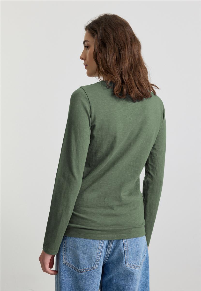 marlowe nature Iris Longsleeve dark khaki Bio-Baumwolle