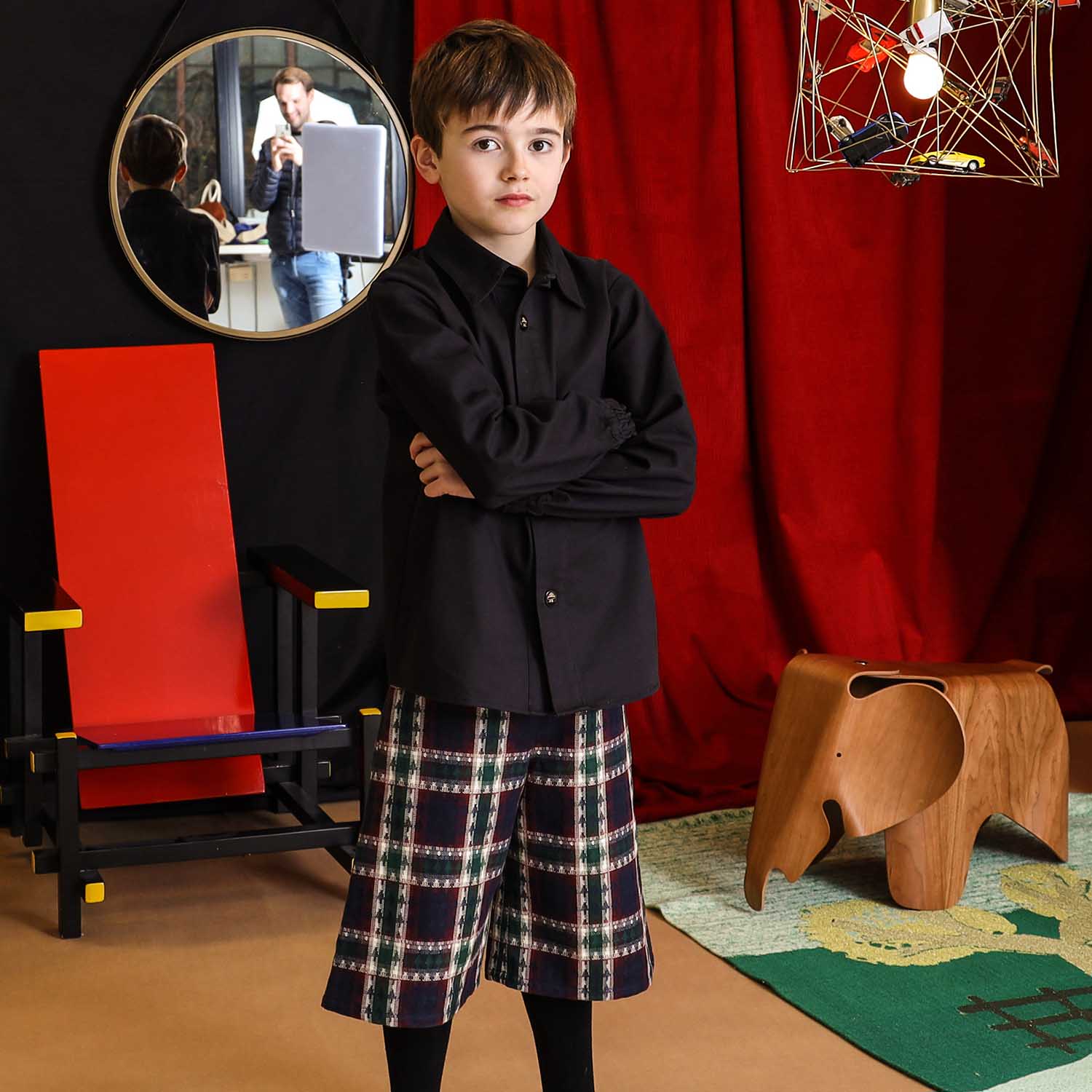 Infantium Victoria Tartan Culottes Kinder Bordeaux Baumwolle