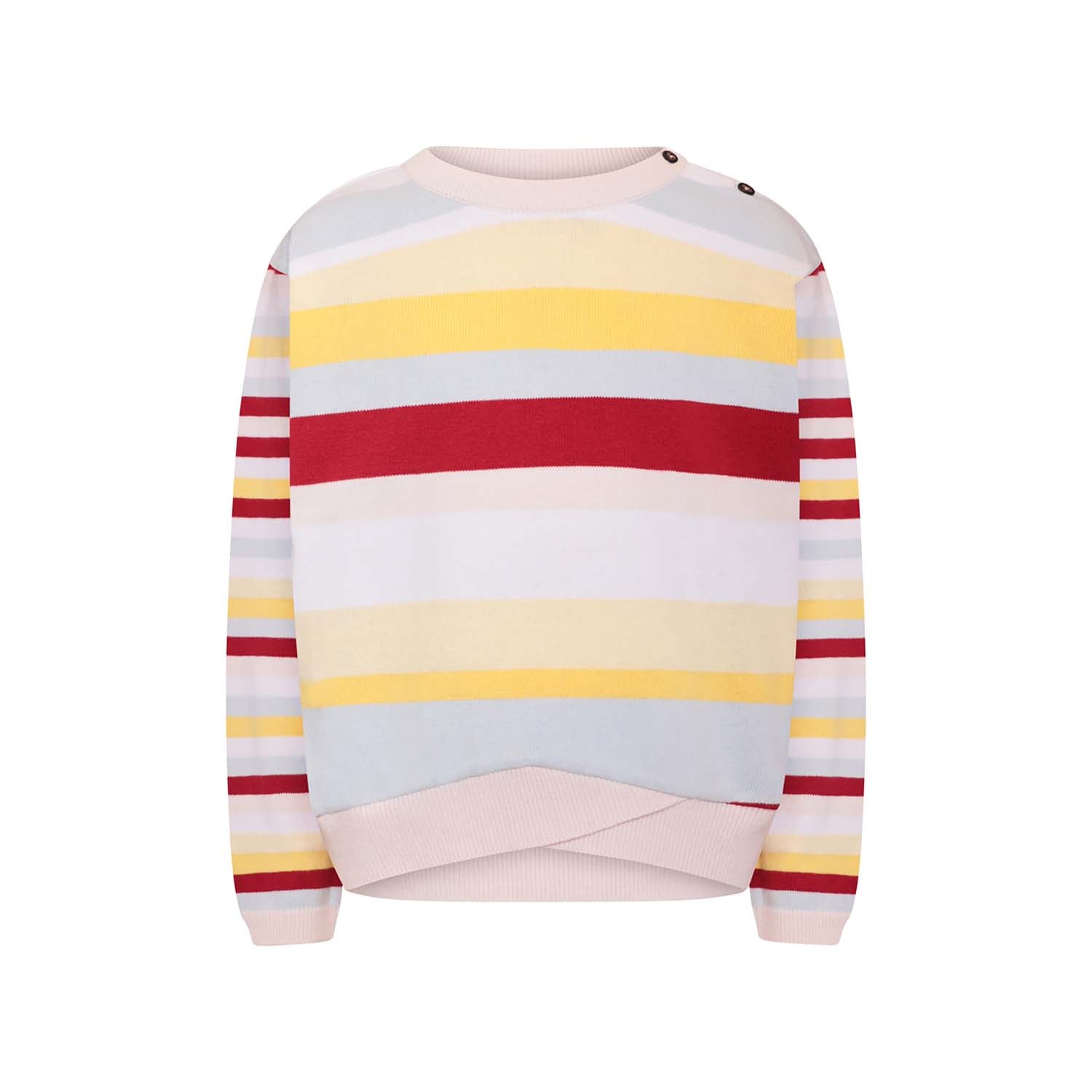 Infantium Victoria gestreifter Kinderpullover Bio-Baumwolle Pastell