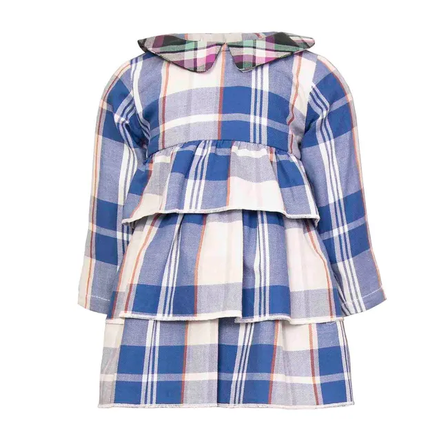 Infantium Victoria Tartan Babykleid blau Baumwolle 68