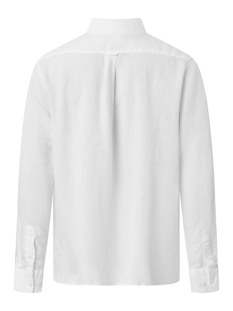 marlowe nature Custom Fit Linen Shirt bright white Leinen