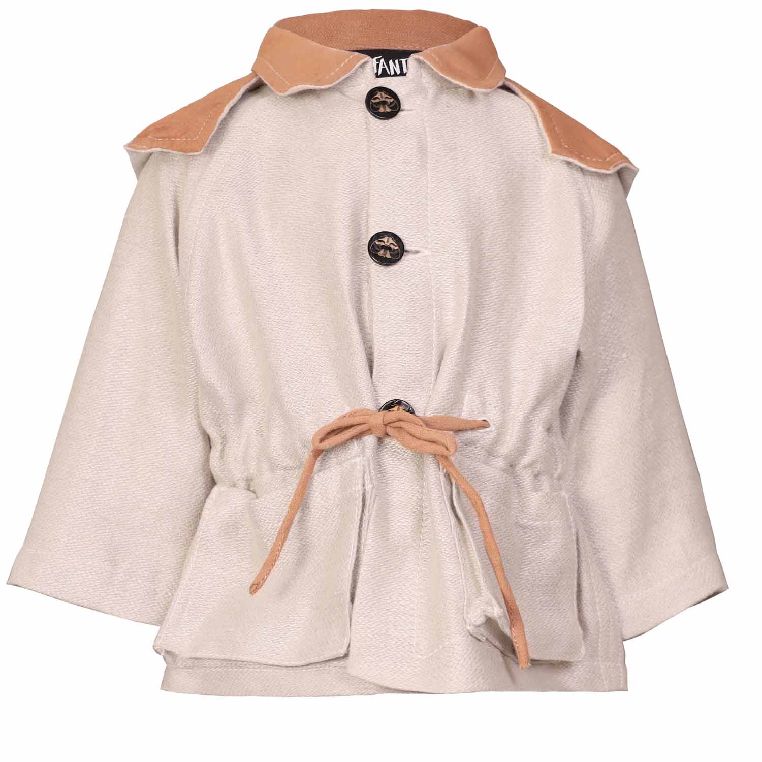 Infantium Victoria Beige Baby Jacket Jacke Beige Leinen Kapuze