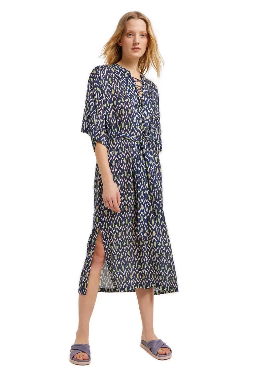 Marlowe Nature Kaftankleid ikat print Kleid night blue 42 Seide