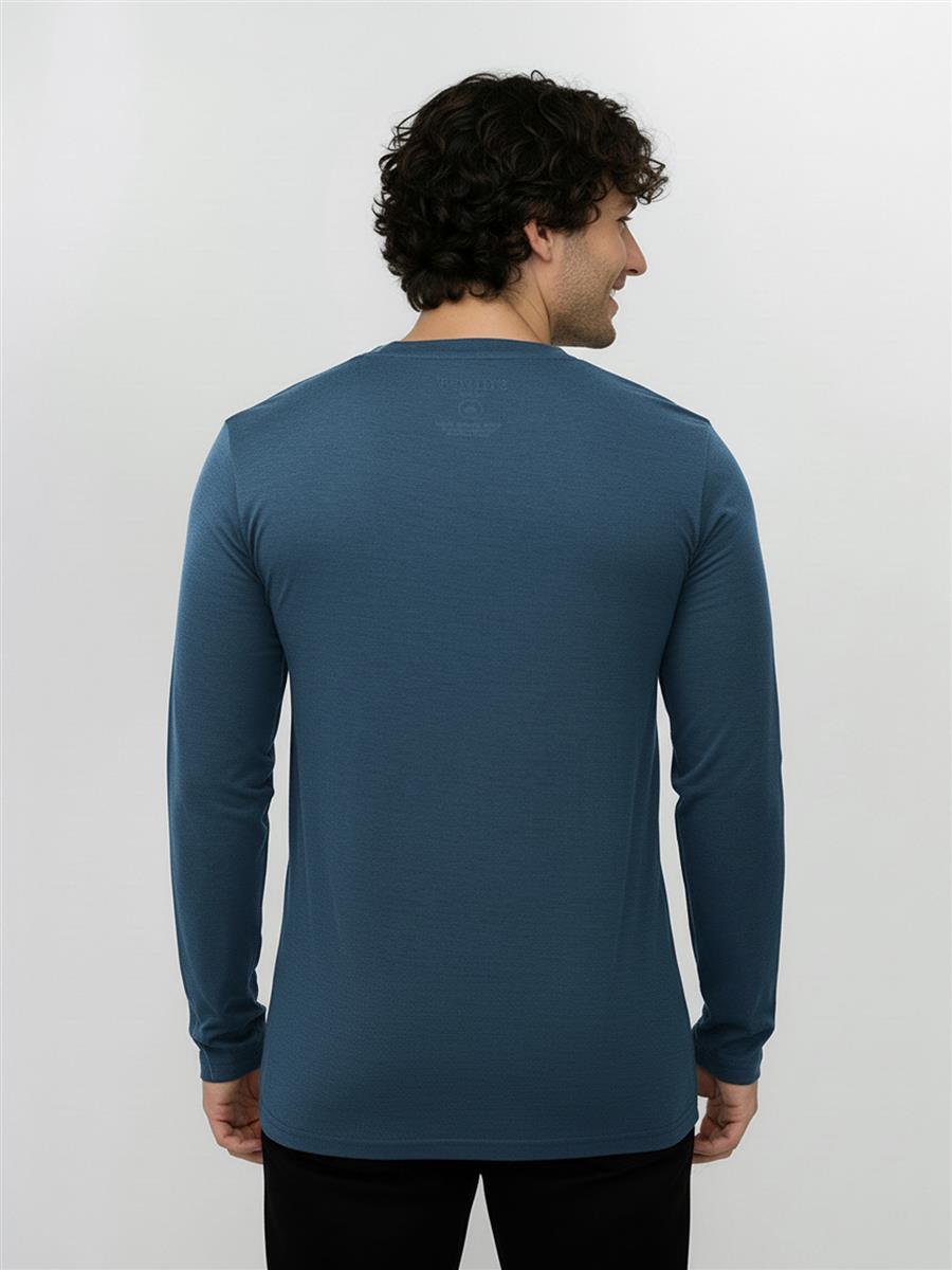marlowe nature Basic Base Shirt blue pine Merino