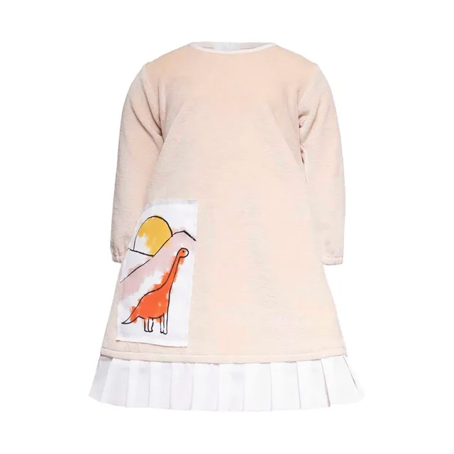 Infantium Victoria Babykleid Pfirsich Applikation Baumwolle