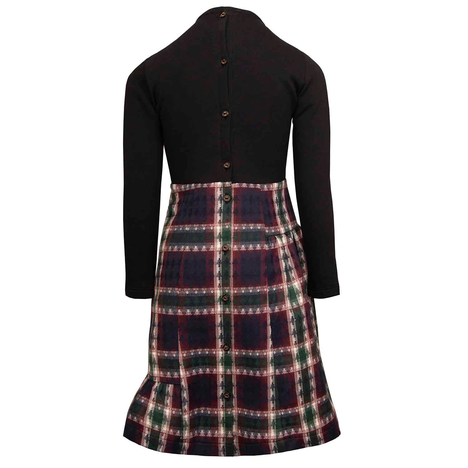 Infantium Victoria Tartan Kleid Mädchen Schwarz-Rot Baumwolle