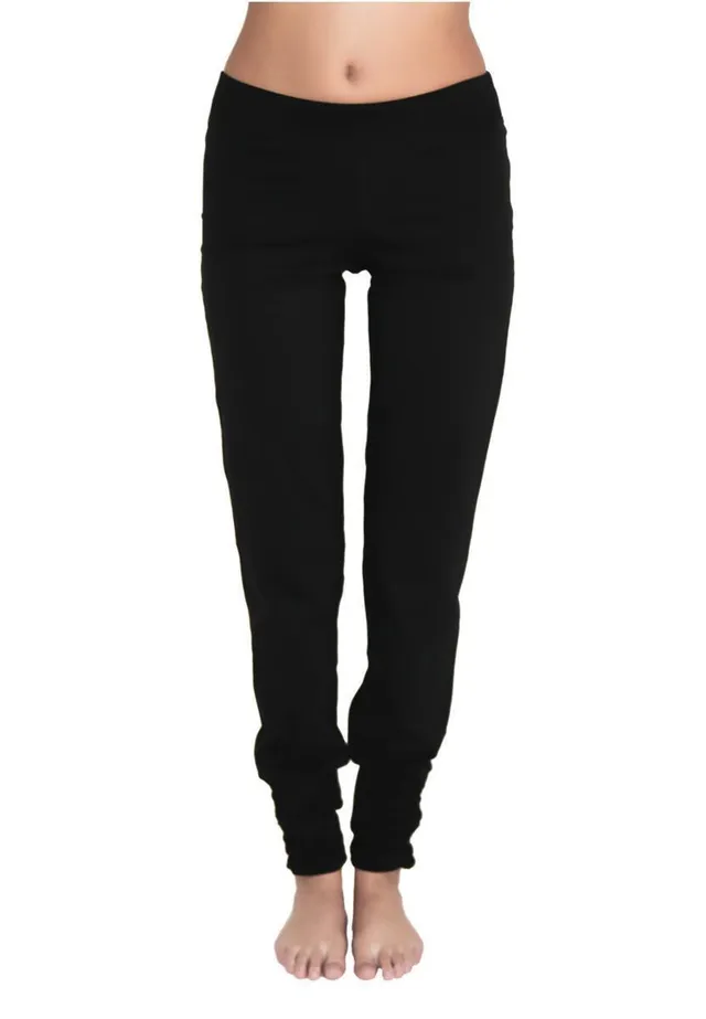 Leela Cotton Yogahose Bio-Baumwolle black Gr. M schmal