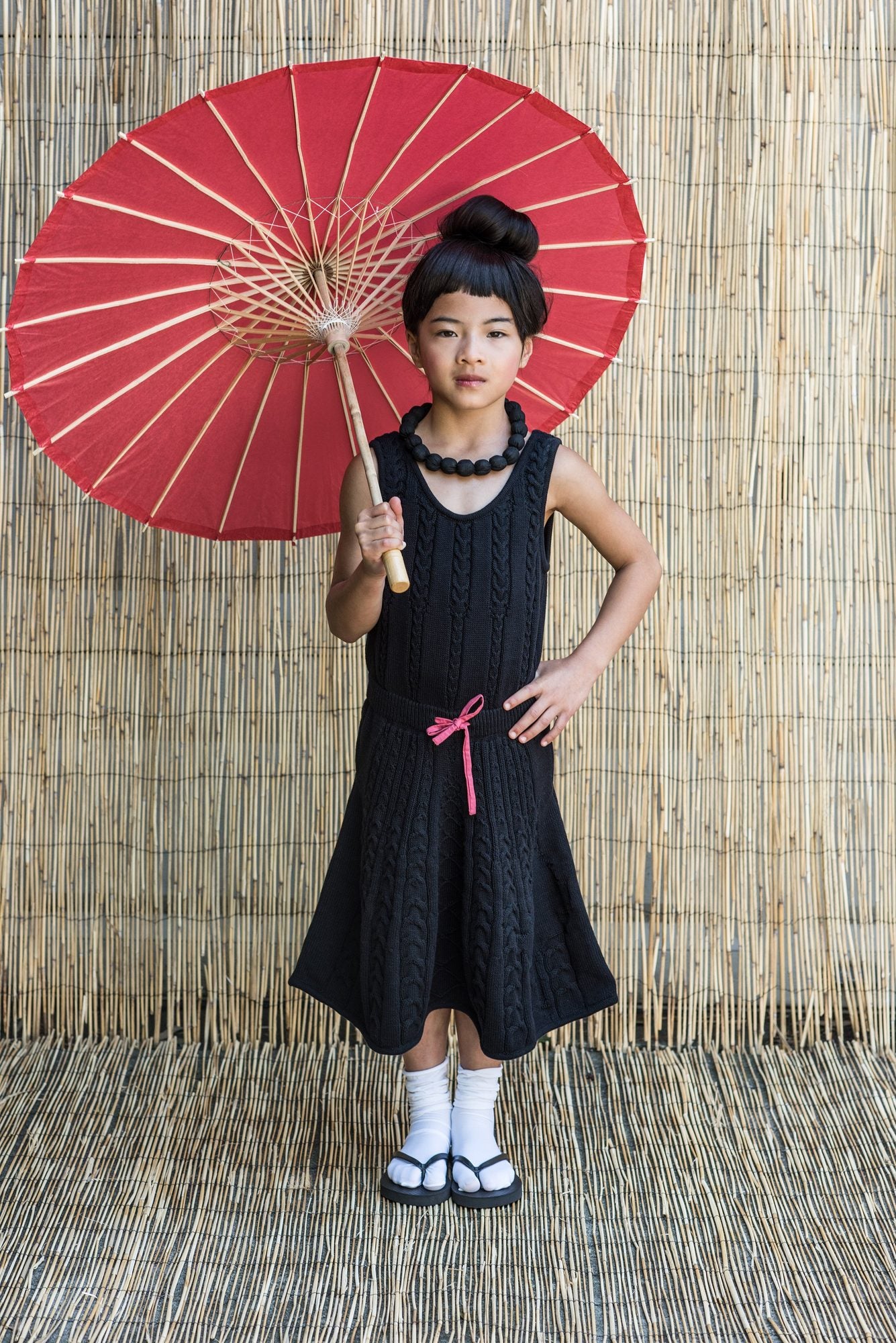 Infantium Victoria Cable Knit Strickkleid Schwarz Baumwolle