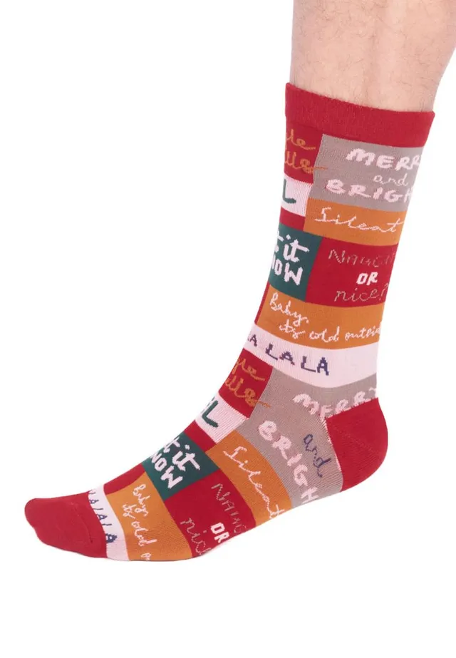 marlowe nature Caleb Christmas Socken bright red Bio 41-46