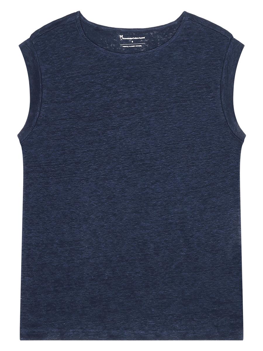 marlowe nature Loose Fold Up Linen T-Shirt total eclipse XS