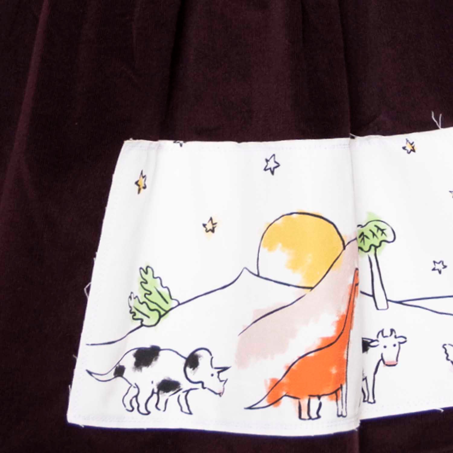 Infantium Victoria Velvet Skirt Samtrock Aubergine Appliqué Baumwolle