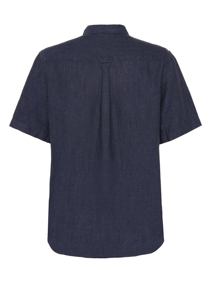 marlowe nature Regular Linen Kurzarmhemd burnt brick M Bio