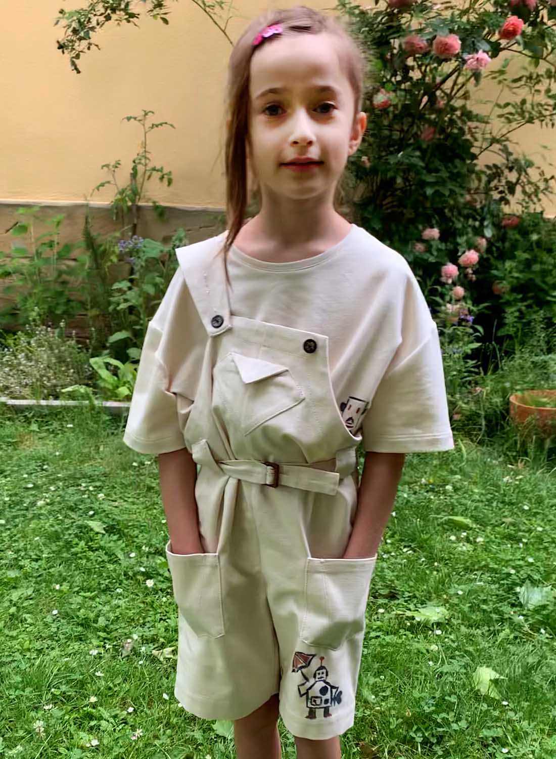 Infantium Victoria Hand-painted Overall Latzhose Weiß 104 Canvas