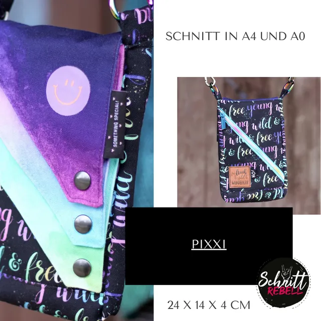 Schnittrebell Pixxi Handytasche Ebook 24x14x4 cm PDF