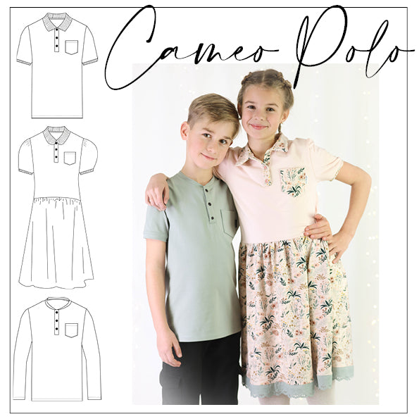 Moeve Design Cameo Polo Schnittmuster Kinder 86-164 Jersey