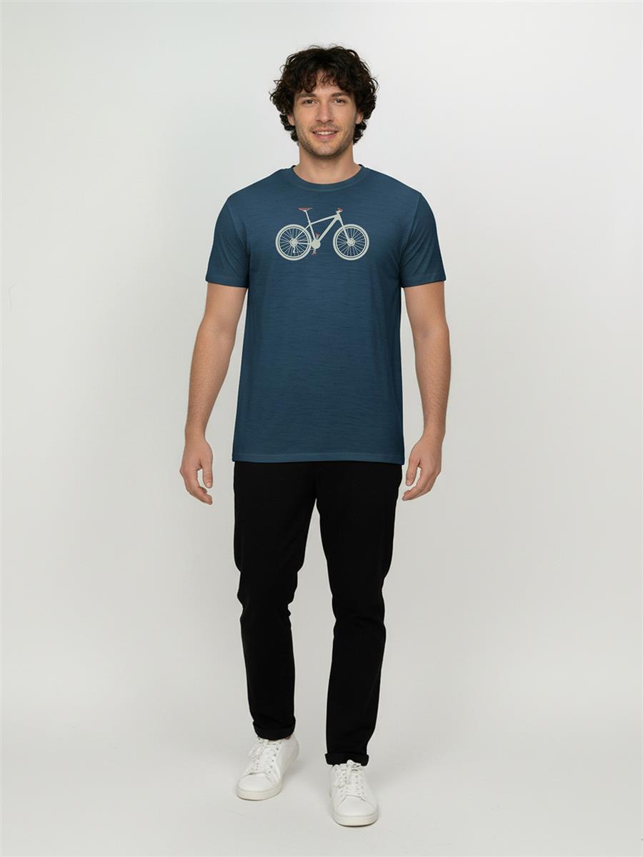 Marlowe Nature Mountain Loom Shirt blue pine Merino