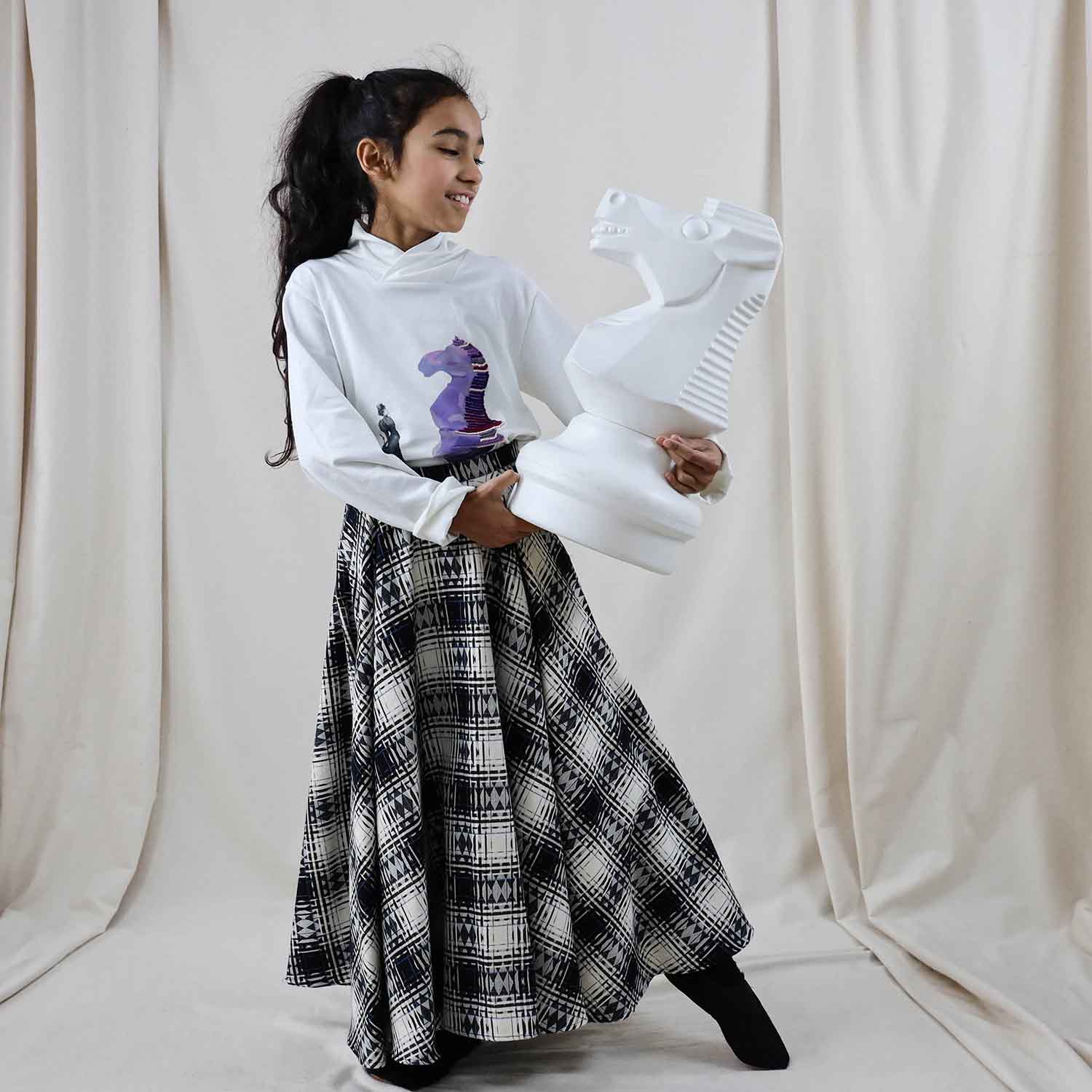 Infantium Victoria Tartan Full Circle Rock Mädchen Karo Maxi Baumwolle