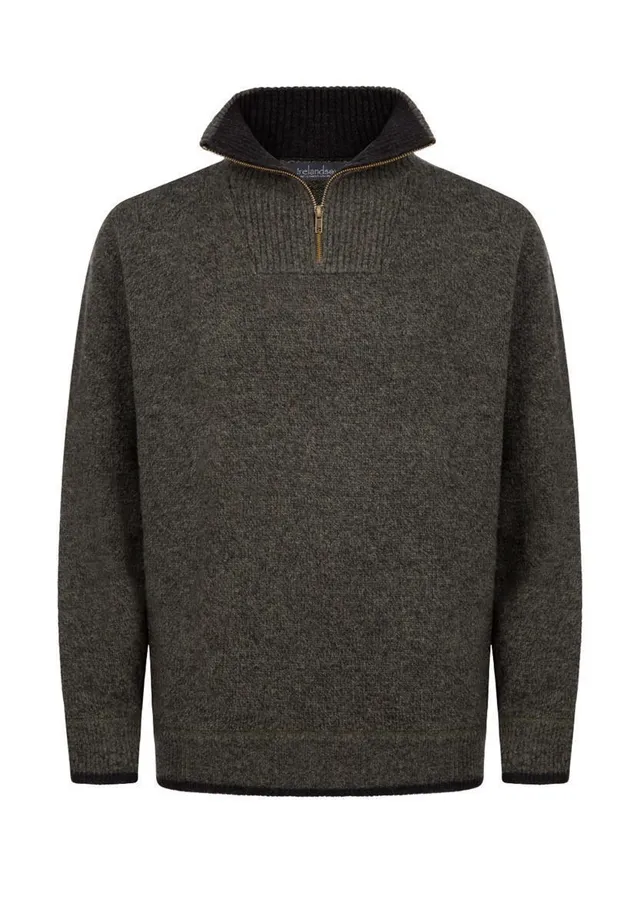 marlowe nature Half Zip Sweater Troyer Wolle duck green